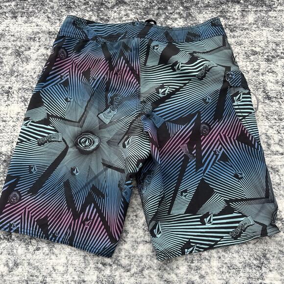 Volcom Mod Tech Boys Youth Size 29 Board shorts Swimwear Trucks Swim Striped - Picture 7 of 8